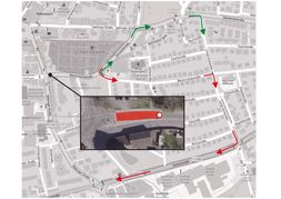Wegen Bauarbeiten zur Stromverlegung ist die Ausfahrt aus der Bleichmühlestraße an der Kreuzung Böblinger Straße / Gartenstraße vorübergehend gesperrt. Bild: Stadt Sindelfingen