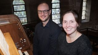 Marius Mack und Lisa Hummel waren als Orgelduo bei der Orgelreihe.