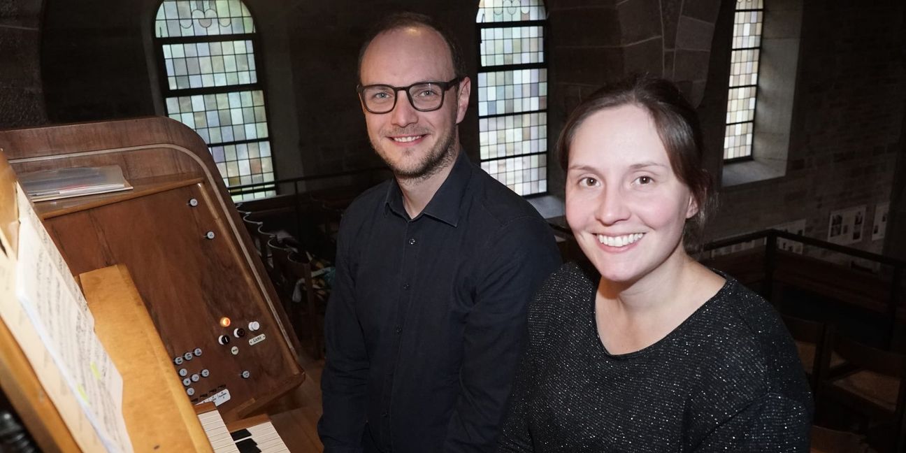 Marius Mack und Lisa Hummel waren als Orgelduo bei der Orgelreihe.