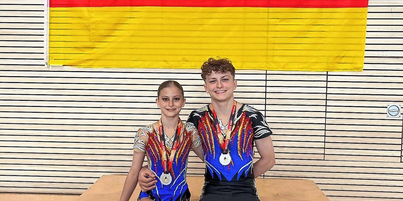 Sofia Kirizoglou und Nils Hoffmann  gewinnen bei der Deutschen Meistershaft in Mainz am Ende drei Silbermedaillen. Bild: z