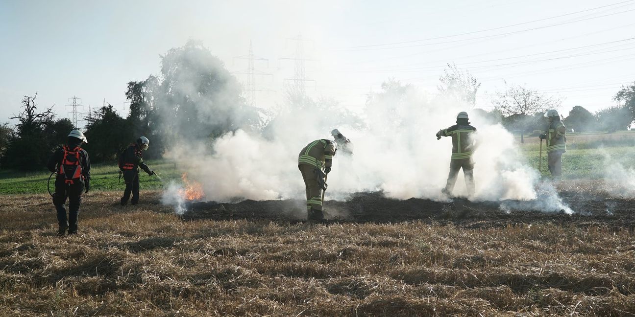 Auf einem Acker bei Maichingen wurde der Ernstfall geprobt.