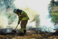 Auf einem Maichinger Acker übte die Sindelfinger Feuerwehr die Bekämpfung von Vegetationsbränden.