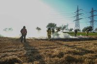 Auf einem Maichinger Acker übte die Sindelfinger Feuerwehr die Bekämpfung von Vegetationsbränden.