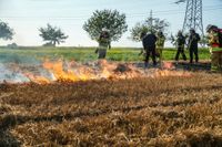 Auf einem Maichinger Acker übte die Sindelfinger Feuerwehr die Bekämpfung von Vegetationsbränden.