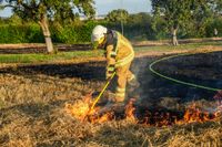 Auf einem Maichinger Acker übte die Sindelfinger Feuerwehr die Bekämpfung von Vegetationsbränden.