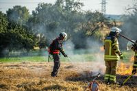 Auf einem Maichinger Acker übte die Sindelfinger Feuerwehr die Bekämpfung von Vegetationsbränden.