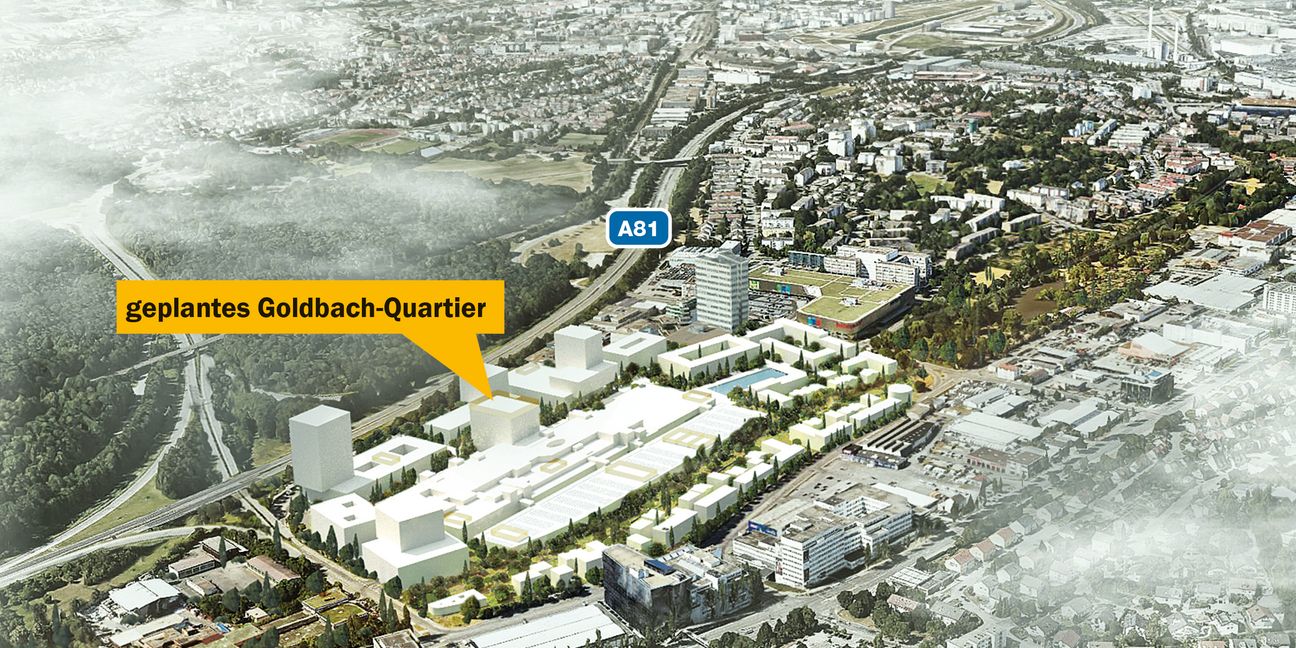Wohnen, arbeiten, einkaufen, flanieren: Mit dem Goldbach-Quartier soll im Sindelfinger Osten ein neues Stadtquartier entstehen.