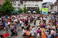 Tolle Stimmung beim Public Viewing auf dem Sindelfinger Wettbachplatz