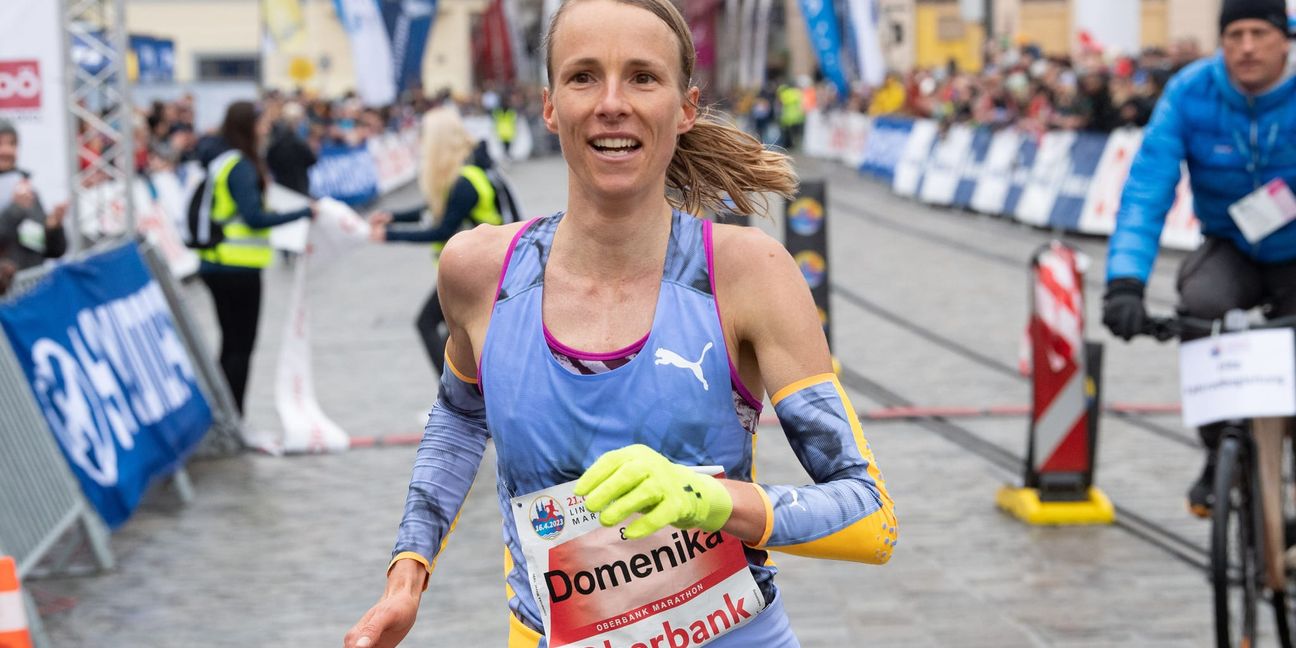 Domenika Mayer, hier auf dem Bild beim Oberbank Linz Donau Marathon, ist am Sonntag beim Olympia-Marathon in Paris gefordert.