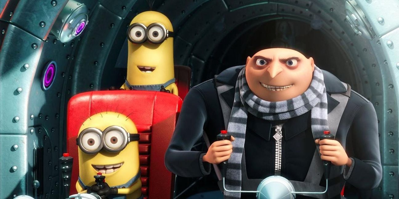 Bösewicht Gru und seine Helfershelfer, die Minions, in „Ich - einfach unverbeserlich“.