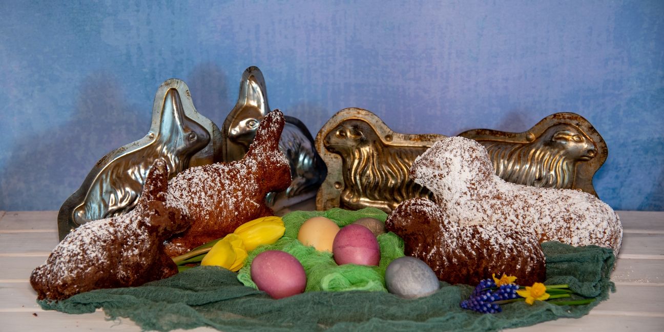 Hase, Lamm und Eier - das Dreigestirn auf der österlichen Tafel.      Bild: Nüßle