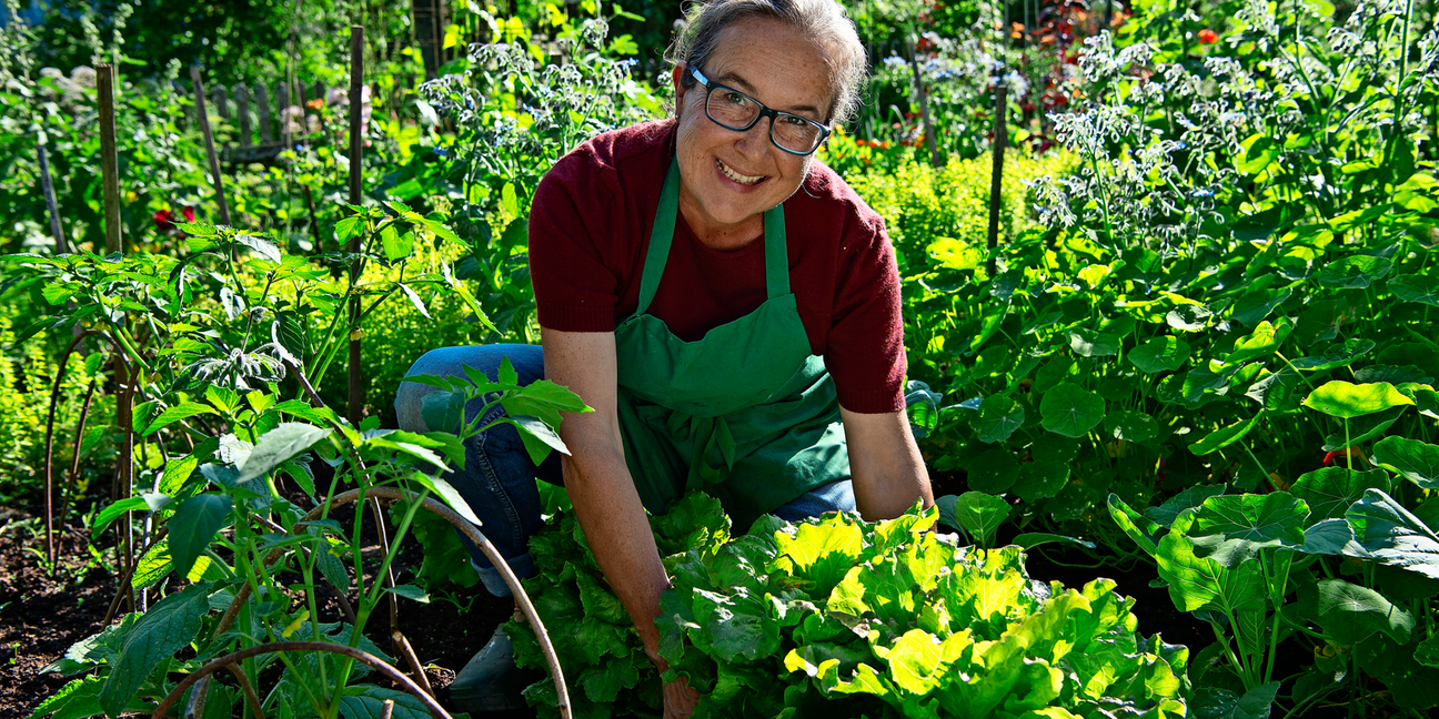 Walburga Schillinger weiß immer, was auf den Tisch kommt: Obst, Salat und Gemüse aus dem eigenen Bauerngarten.