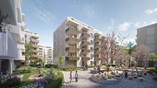 Die Visualisierung zeigt, wie das Projekt Pfarrwiesenpark letztlich aussehen könnte.