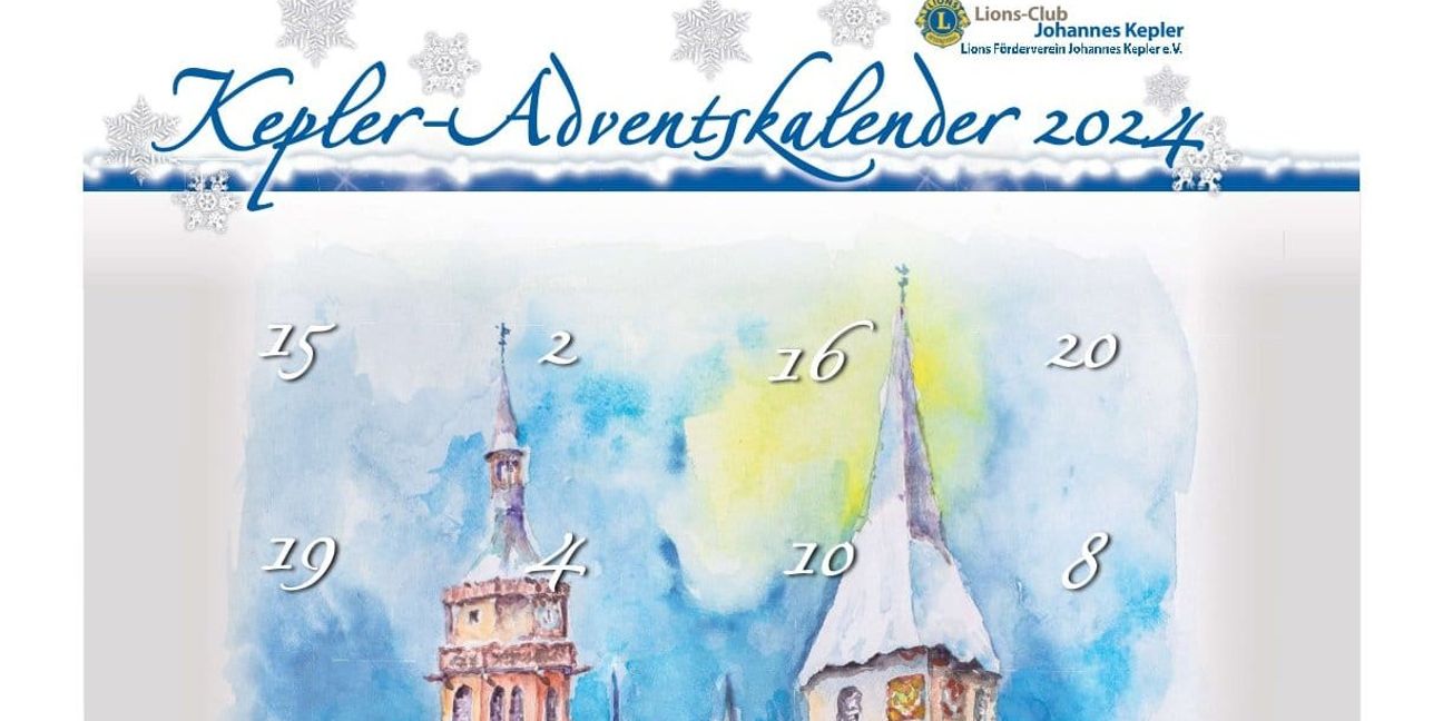 Das Motiv des Kalenders wurde wieder vom Münklinger Künstler Gerhard Hinkel eigens für den Kepler-Adventskalender gestaltet.