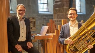 Matthias und Fabian Hanke spielten gemeinsam  bei der Orgelreihe.