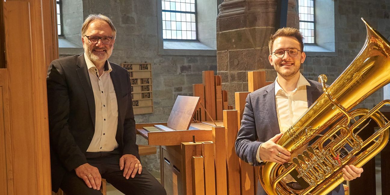 Matthias und Fabian Hanke spielten gemeinsam  bei der Orgelreihe.