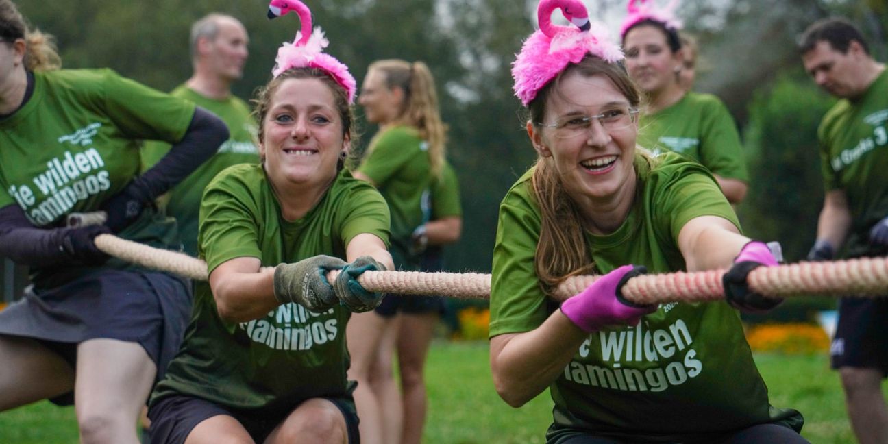 Tauziehen im Sommerhofenpark bei der Stadtwerke Teamchallenge