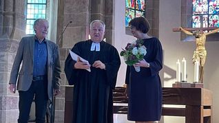 Thomas Speer, Pfarrer Jens Junginger, Katrin Haag.