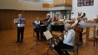 Das Ensemble Narcissus mit Michael Schwarz, Rudolf und Friederike Mercy, Hartmut Gessinger und Thomas Lambrecht (von links).