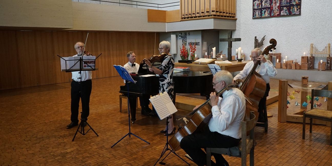 Das Ensemble Narcissus mit Michael Schwarz, Rudolf und Friederike Mercy, Hartmut Gessinger und Thomas Lambrecht (von links).