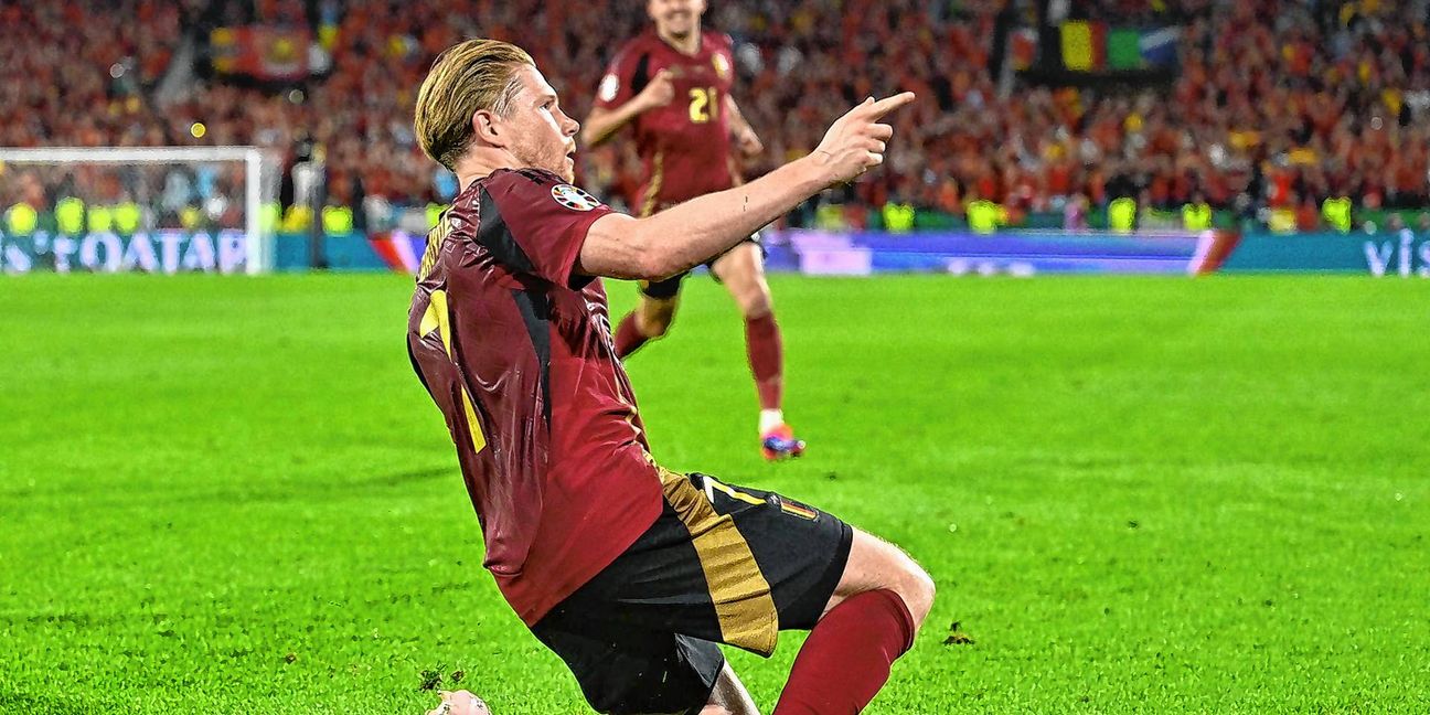 Belgiens Kevin De Bruyne bejubelt sein Tor zum 2:0.