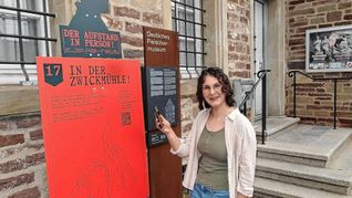 Ab Samstag, 8. Juni präsentiert die Leiterin des Deutschen Bauernkriegsmuseums Böblingen, Lea Wegner, die neue Sonderausstellung „Der Aufstand in Person!“ - acht der Ausstellungs-Standorte befinden sich im öffentlichen Raum.