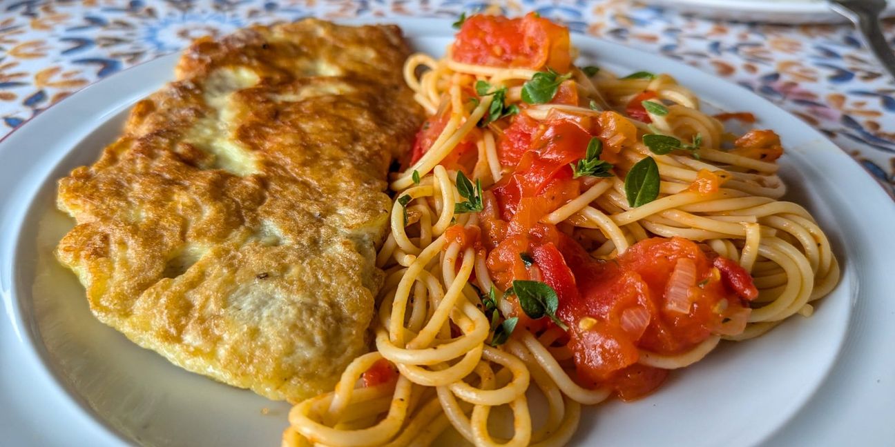 Puten-Piccata mit Tomaten-Spaghetti