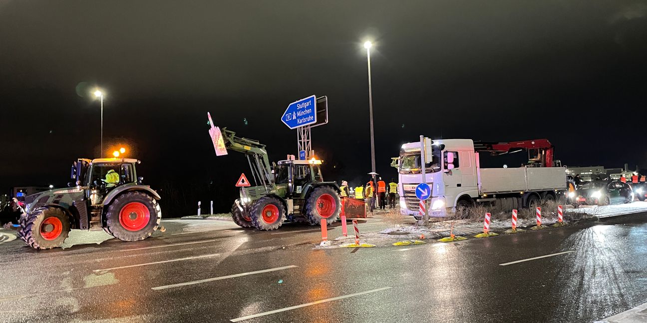 Der Protest der Landwirte am Montag verlief friedlich. Bild: Dettenmeyer