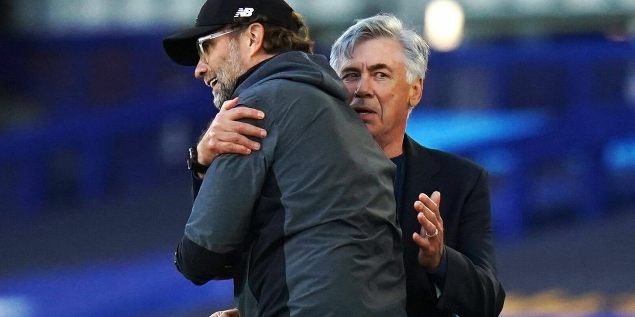 Trainerduell in Liverpool an diesem Samstag: Jürgen Klopp (li.) gegen Carlo Ancelotti