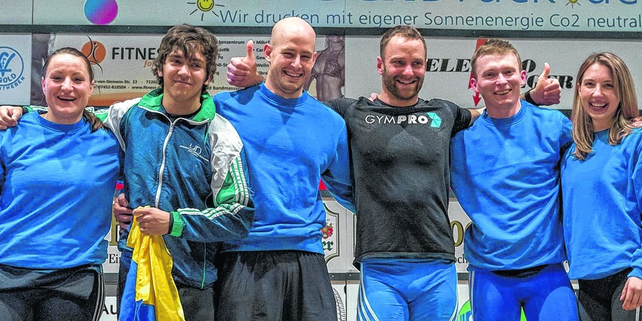 Das Mannschaftsfoto vom letzten Wettkampf. Von links: Anja Ammer, Cristhian Gereda, Marcel Dingler, Dennis Hildebrandt, Sebastian Pawlik, Isabelle Kurth.