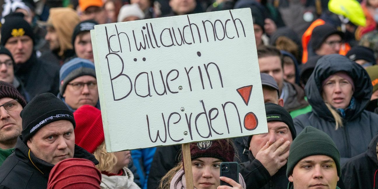 Zukunftsängste: Bauern auf einer Demo