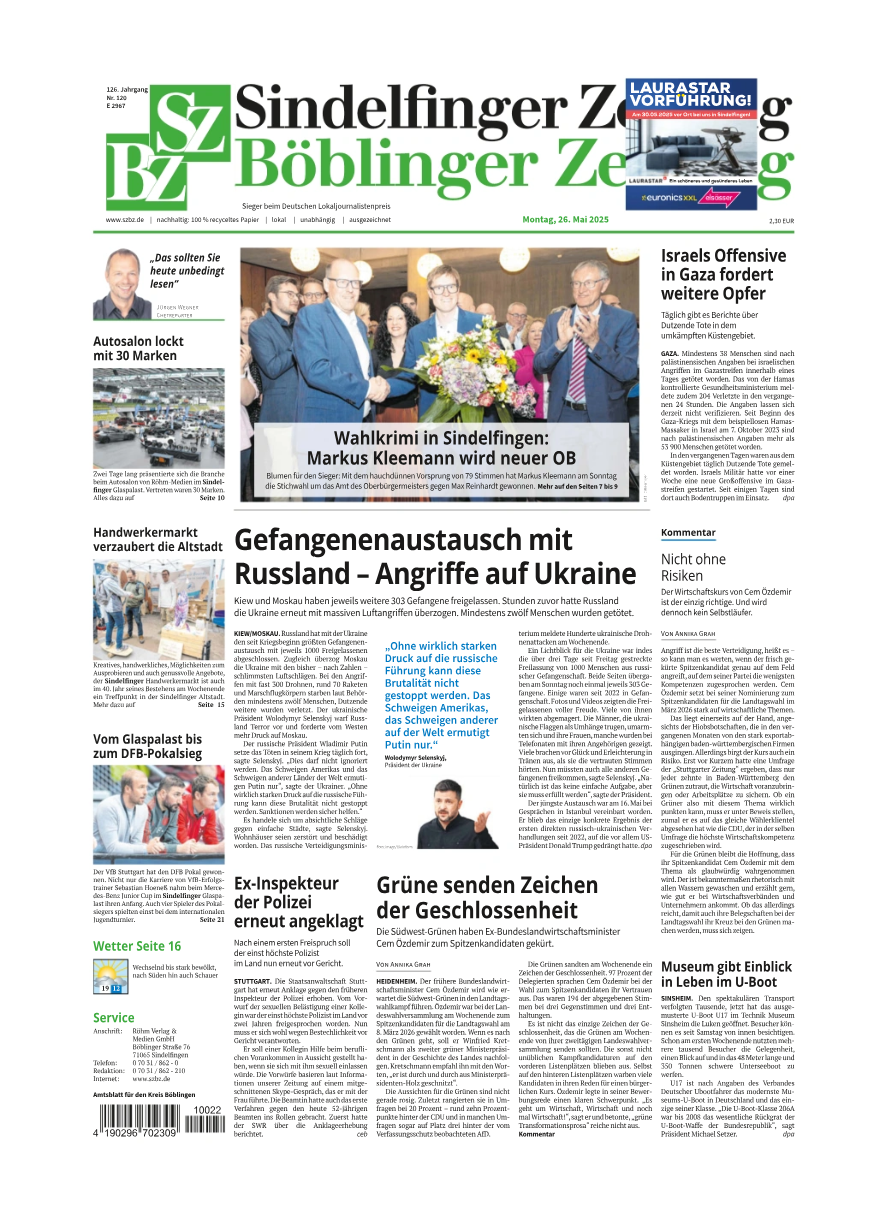 Sindelfinger Zeitung Ausgabe 1